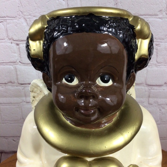 Vintage Jay Import Black Americana Angel Cookie Jar - Picture 5 of 15